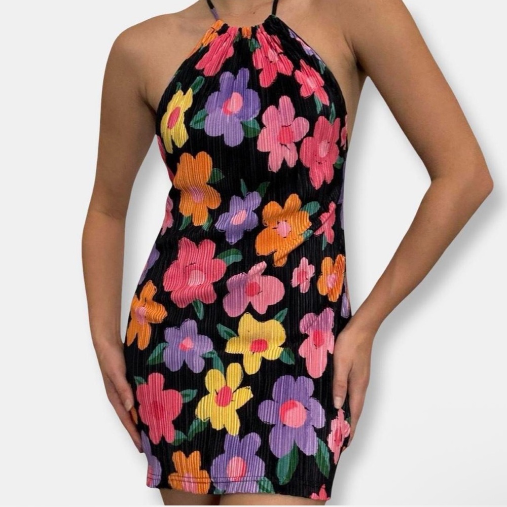 Peppermayo Love From Europe Halter Dress in Noir Bloom - Size 4 - Picture 4 of 14